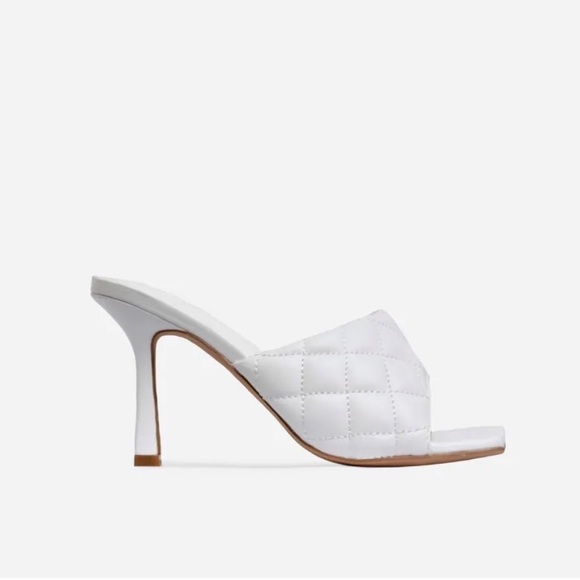 White Quilted High Heels - Picture 7 of 8